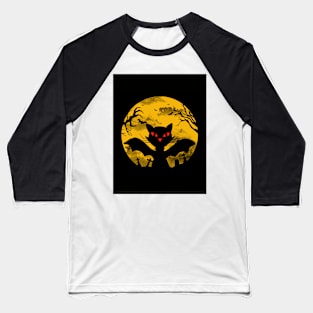 Halloween Cat Baseball T-Shirt